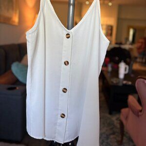 White Button Down Tank